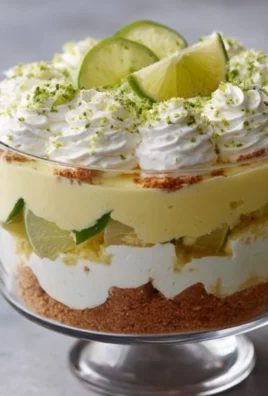 Delicious Zesty Key Lime Pie Trifle layered with lime curd and whipped cream.