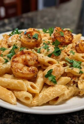 Creamy 25-Minute Shrimp Alfredo Cajun Penne served in a bowl