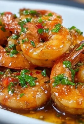 Plate of Asian Garlic Shrimp garnished with herbs and served with rice