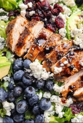 Delicious Chicken Blueberry Feta Salad with vibrant ingredients and textures.