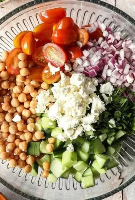 Fresh Chickpea Cucumber Salad with vibrant vegetables and herbs