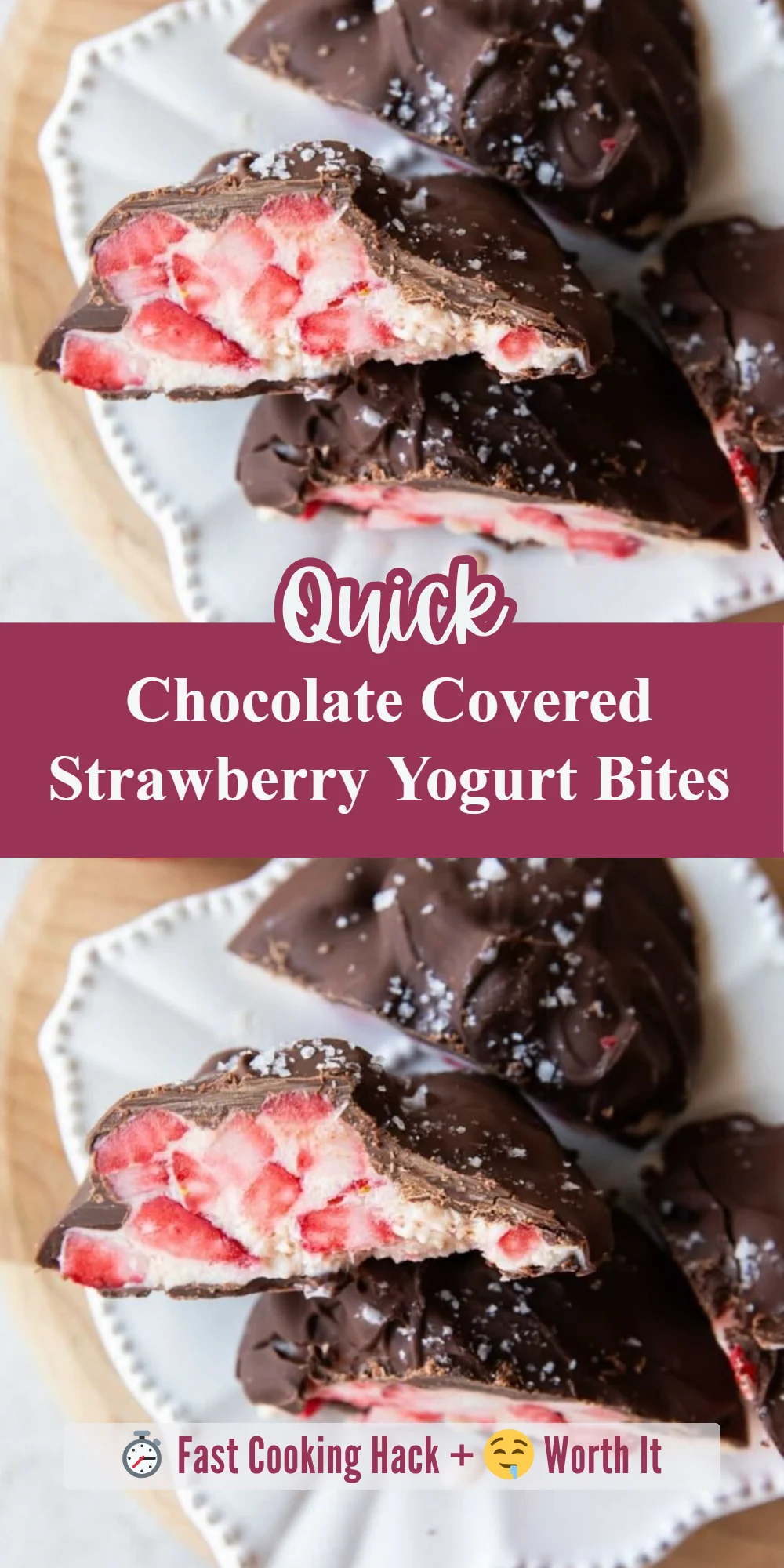 Chocolate Covered Strawberry Yogurt Bites
