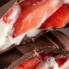 Delicious chocolate strawberry yogurt clusters ready for a tasty treat.