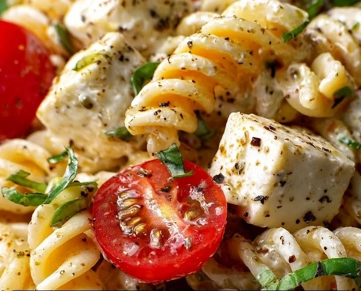 Classic High Protein Caprese Pasta Salad