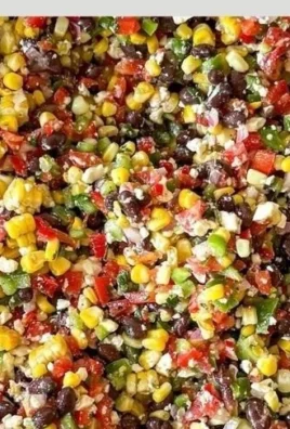 Colorful Corn Black Bean Salad with fresh veggies and a zesty dressing