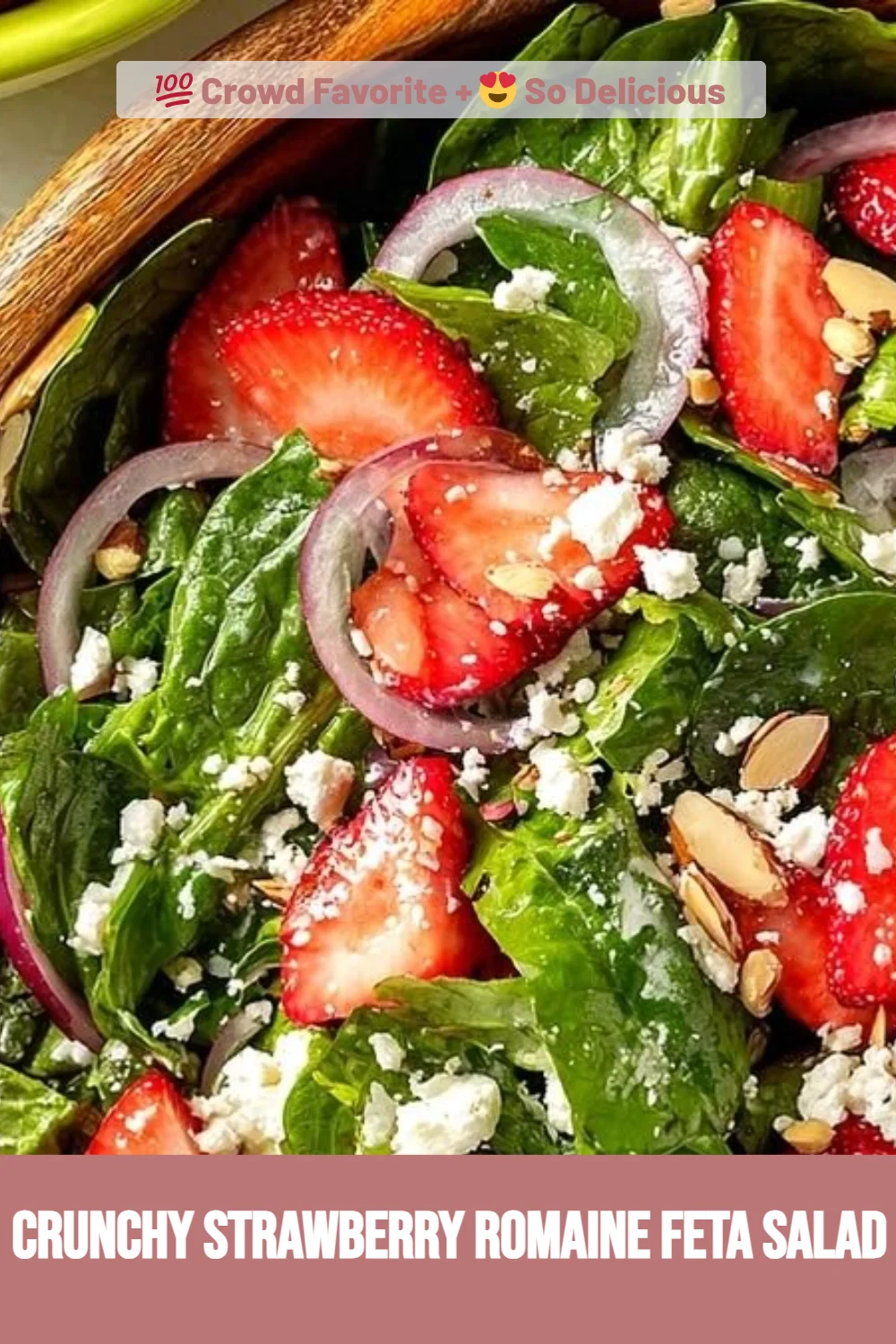 Crunchy Strawberry Romaine Feta Salad