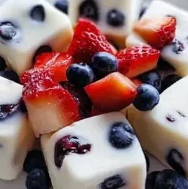 Colorful frozen Greek yogurt bites served in a bowl for a healthy snack option