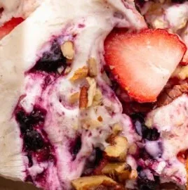 Delicious and healthy frozen yogurt bark made with fresh fruits and nuts