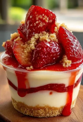 No-bake strawberry cheesecake cups topped with fresh strawberries