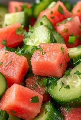 Easy watermelon cucumber salad with fresh ingredients in a bowl