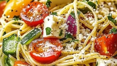Fresh Mediterranean Spaghetti Salad Perfection