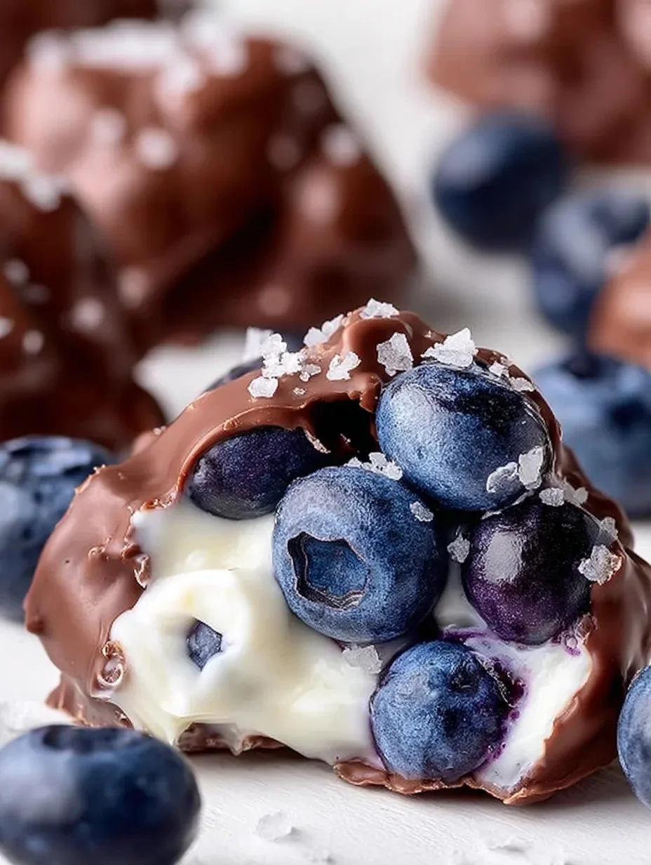 Healthy frozen blueberry yogurt bites perfect for snacking