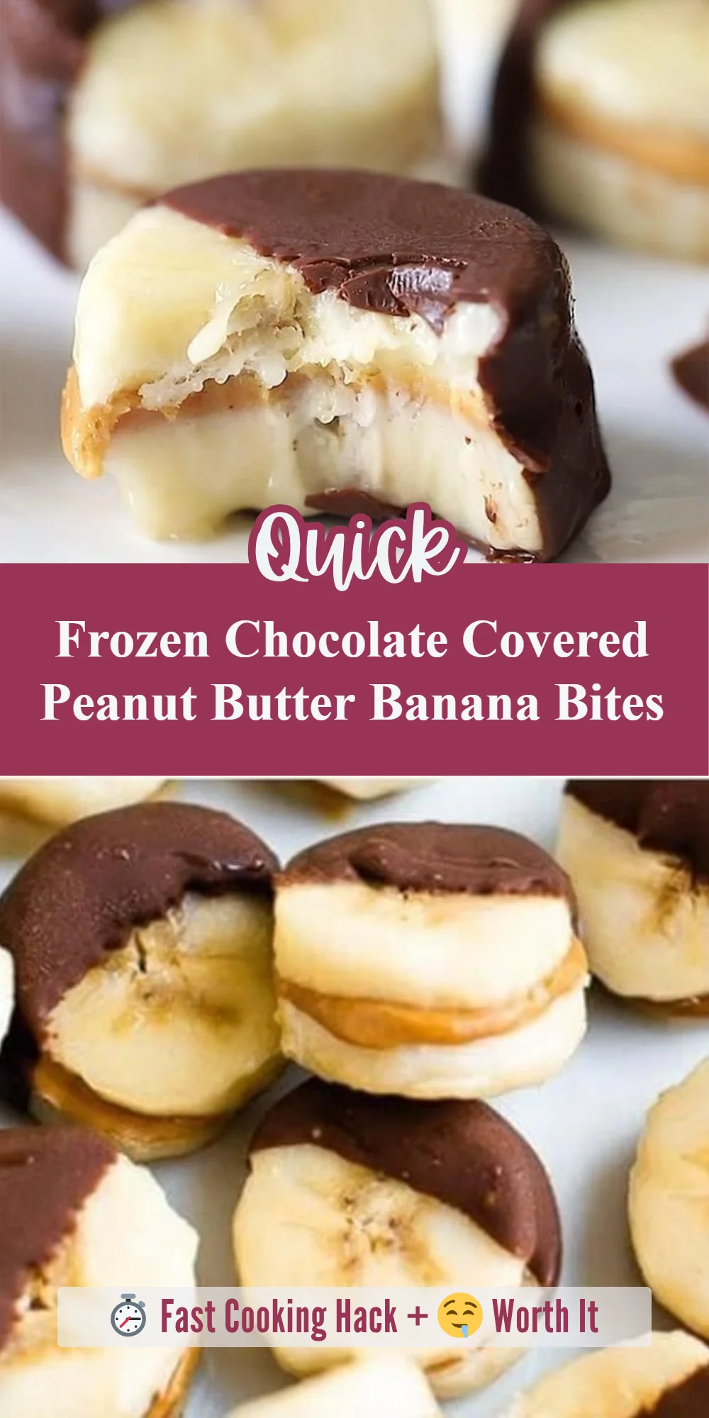 Frozen Chocolate Covered Peanut Butter Banana Bites