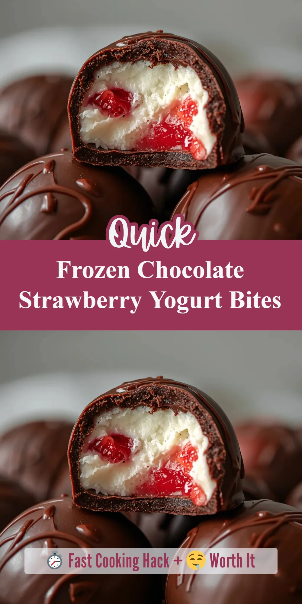 Frozen Chocolate Strawberry Yogurt Bites