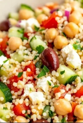 Delicious Mediterranean Couscous Salad with fresh vegetables and herbs