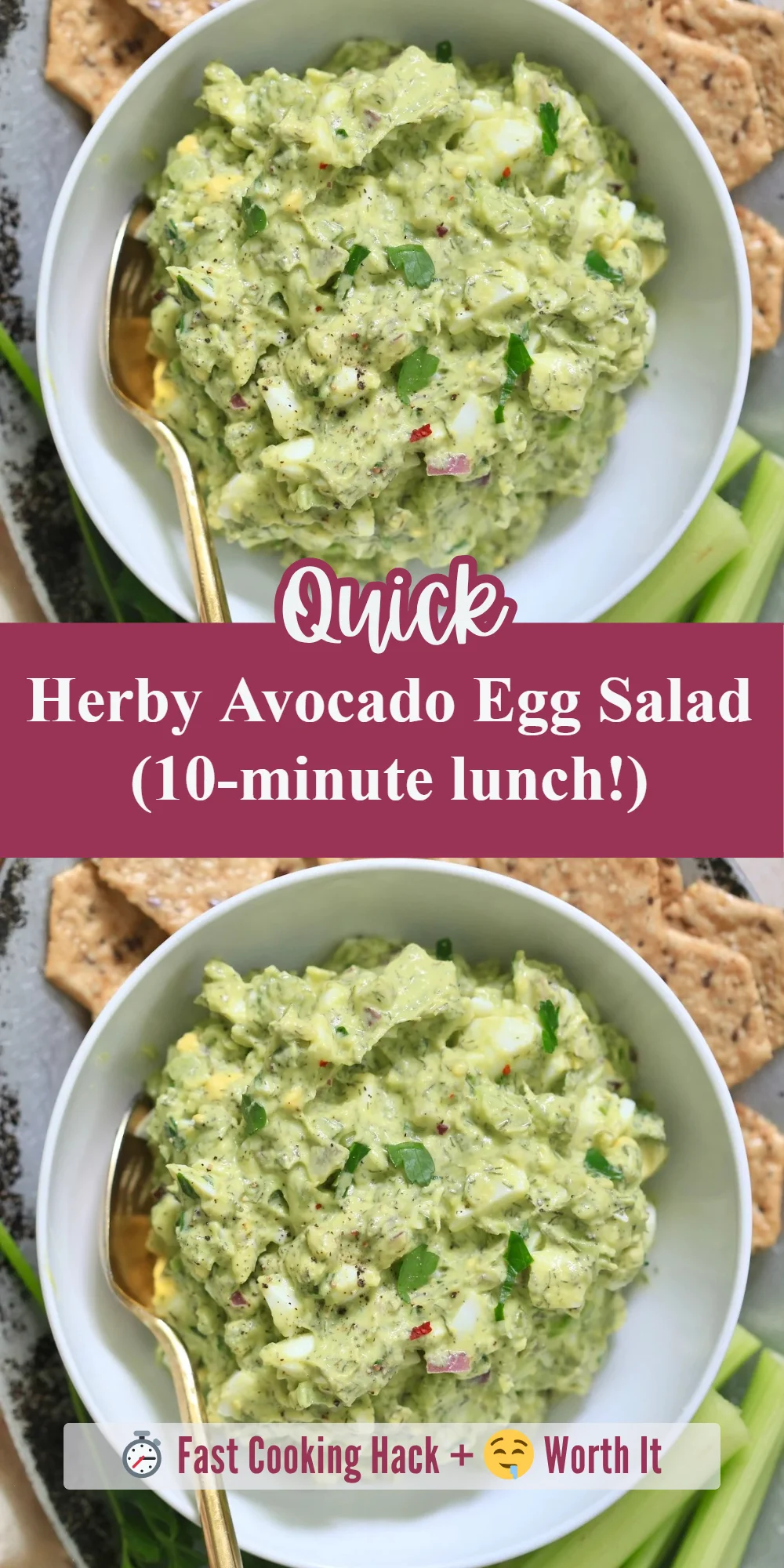 Herby Avocado Egg Salad (10-minute lunch!)