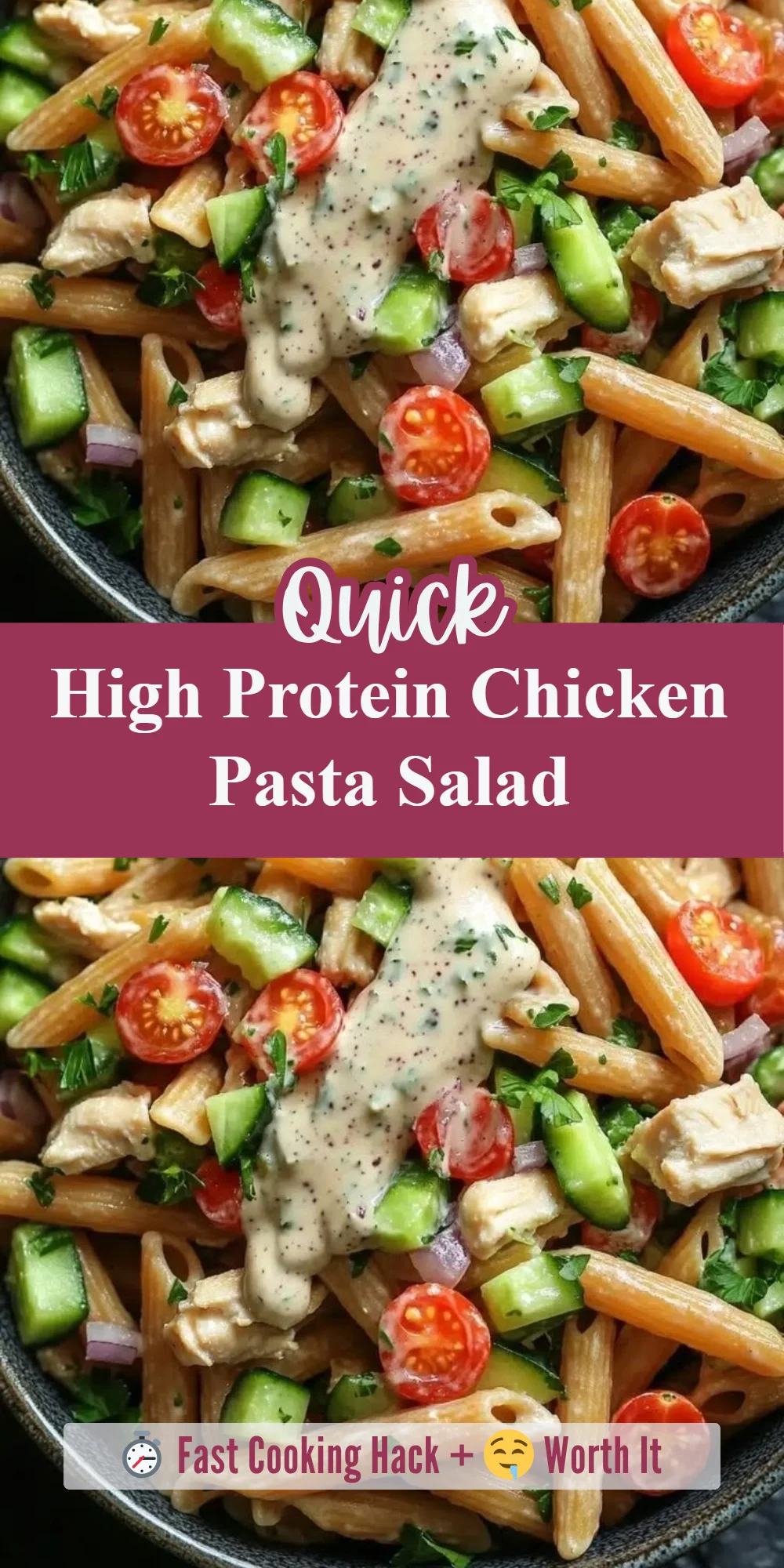 High Protein Chicken Pasta Salad