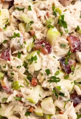 High protein chicken salad with fresh vegetables and seasoning