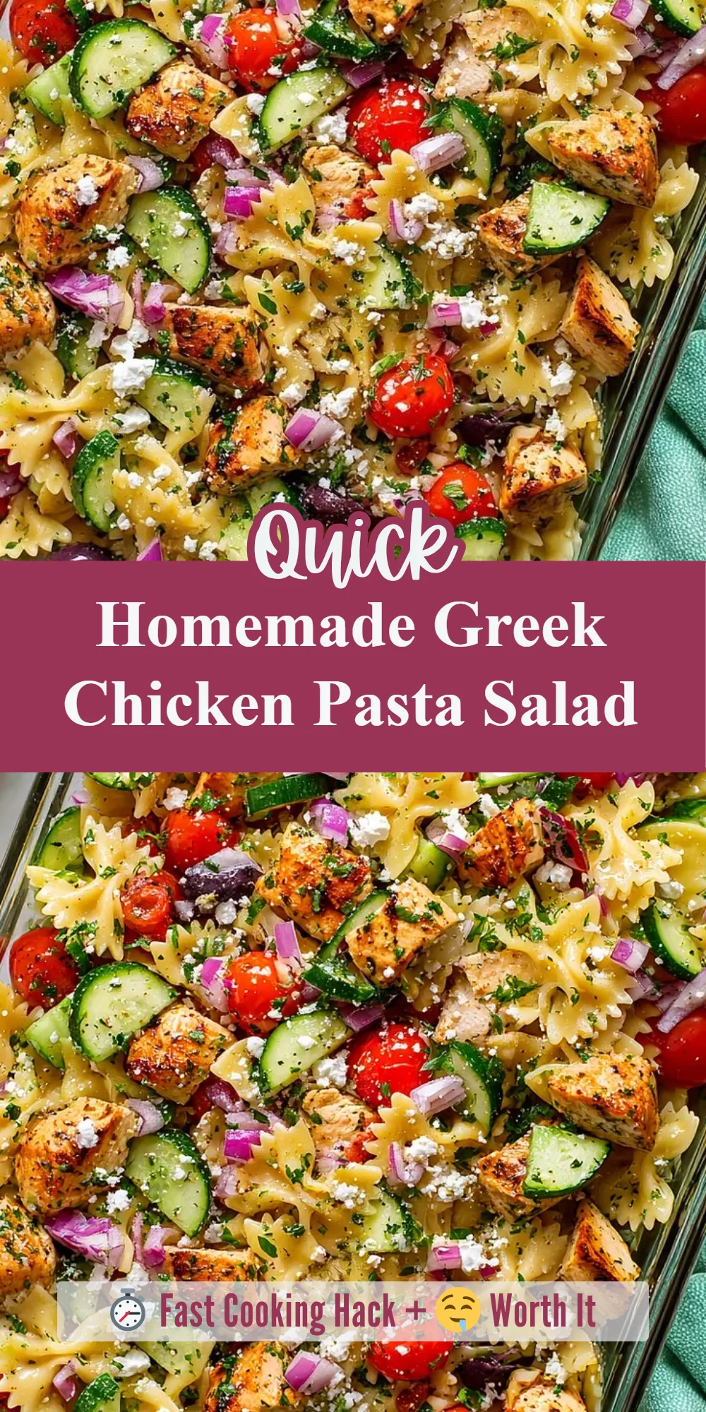 Homemade Greek Chicken Pasta Salad