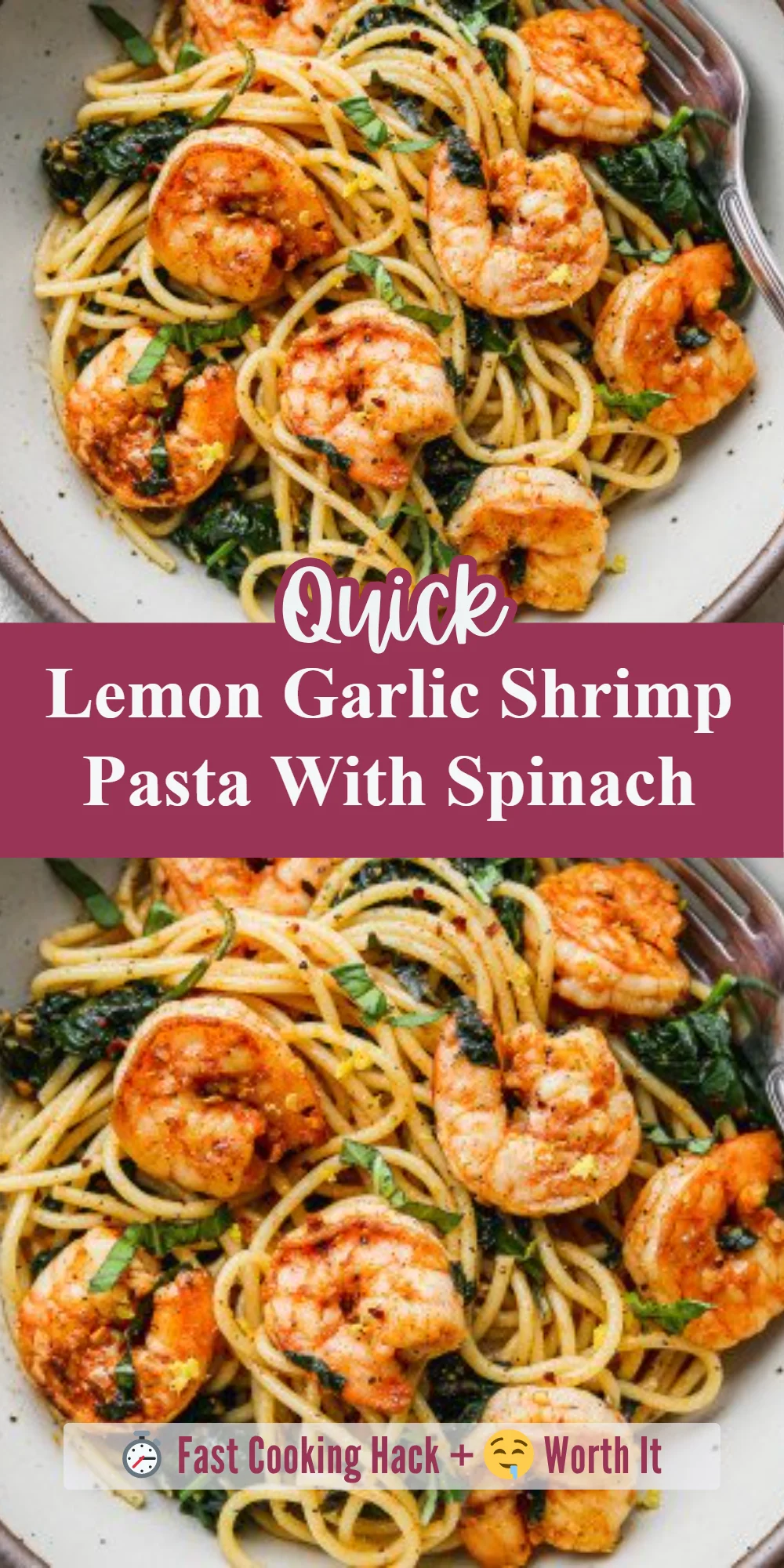 Lemon Garlic Shrimp Pasta With Spinach