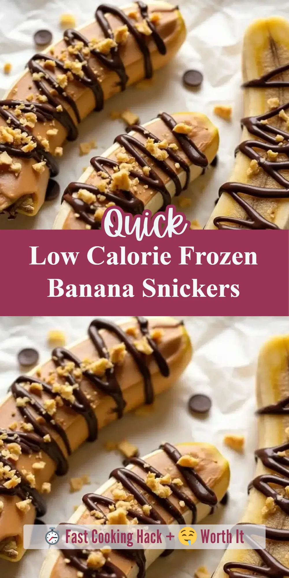 Low Calorie Frozen Banana Snickers