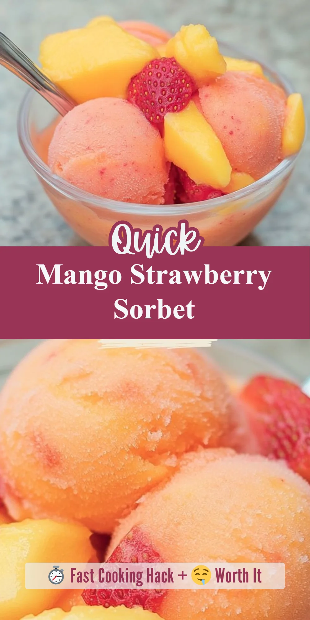 Mango Strawberry Sorbet