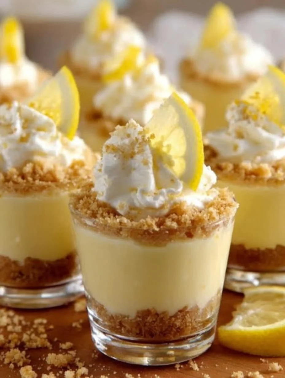 Mini lemon cheesecake cups with a buttery crust and lemon zest topping