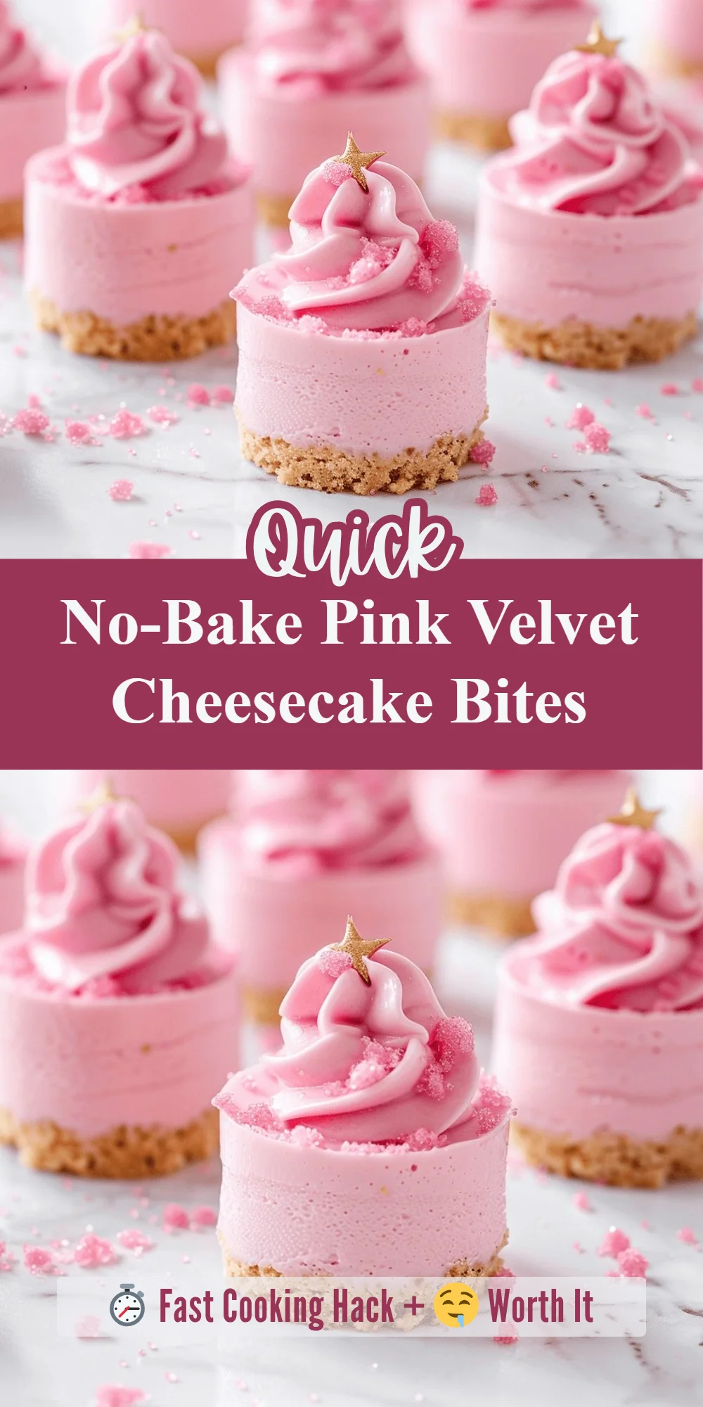 No-Bake Pink Velvet Cheesecake Bites