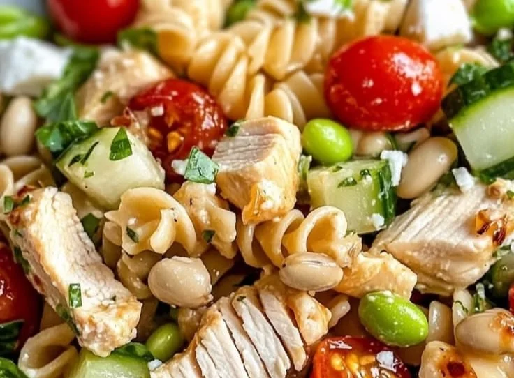 Pasta Chickpea Chicken Salad