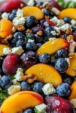 Fresh Peach and Blueberry Salad with Feta cheese