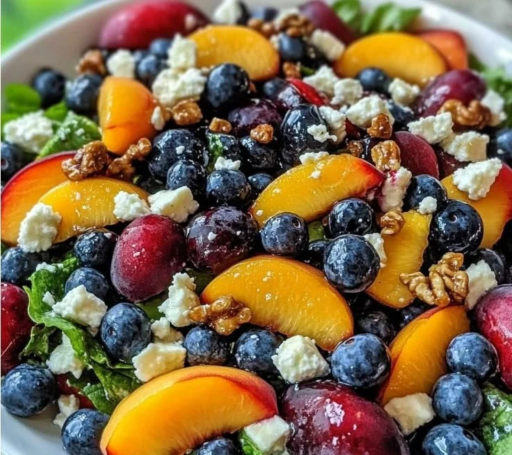 Peach and Blueberry Salad with Feta