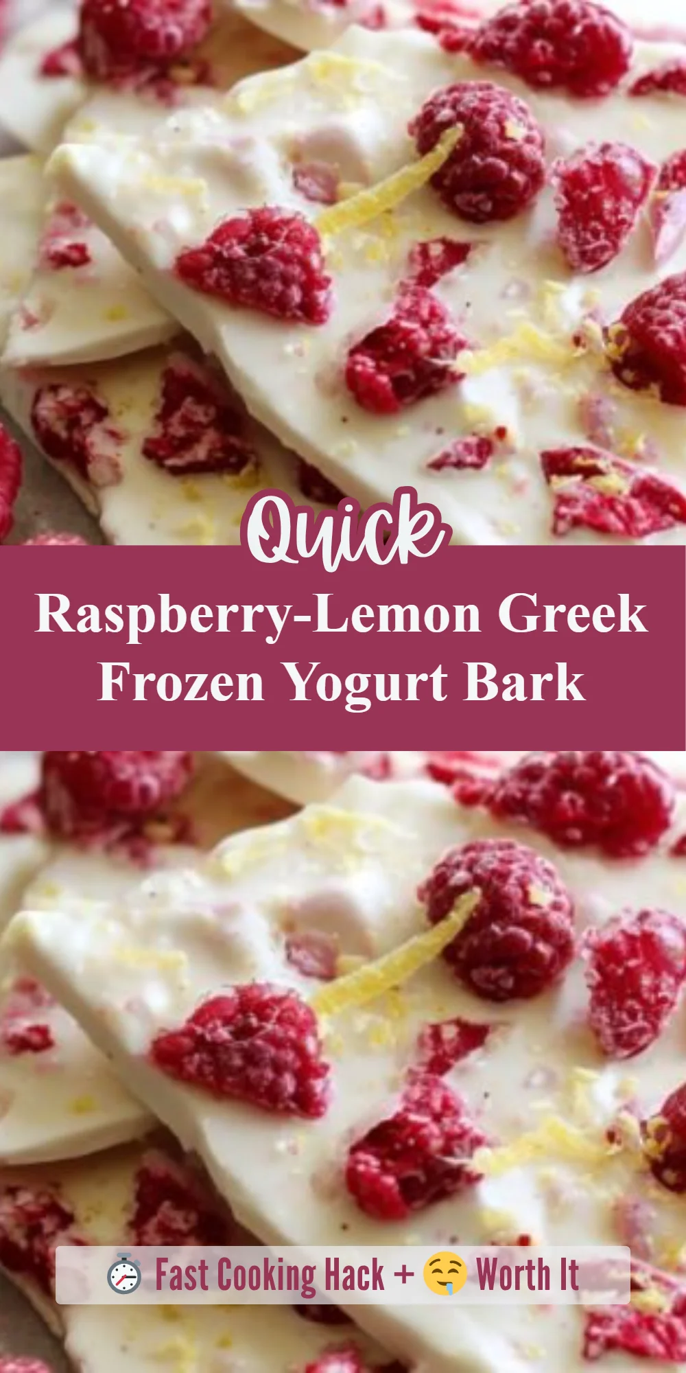 Raspberry-Lemon Greek Frozen Yogurt Bark
