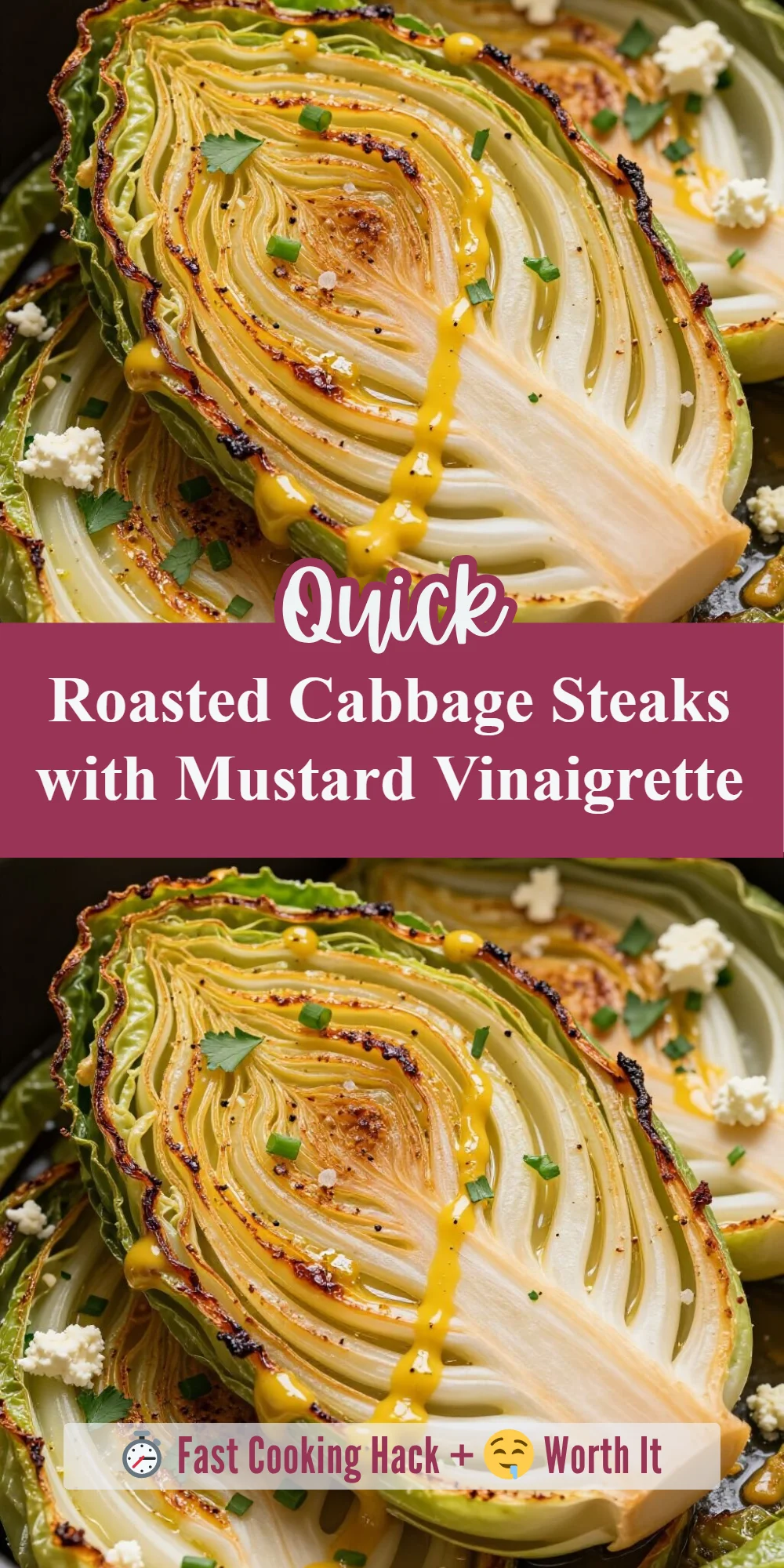 Roasted Cabbage Steaks with Mustard Vinaigrette