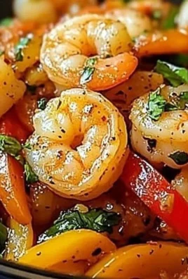 Delicious shrimp stir-fry with colorful peppers and vegetables