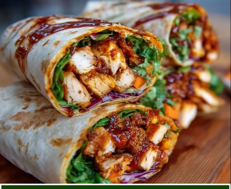 Spicy Honey BBQ Chicken Wraps