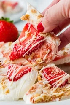 Strawberry Shortcake Frozen Yogurt Bark