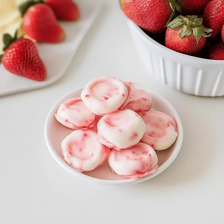 Healthy strawberry yogurt bites for a tasty and nutritious snack