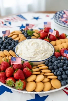 Festive Fourth of July food ideas featuring red, white, and blue dishes.