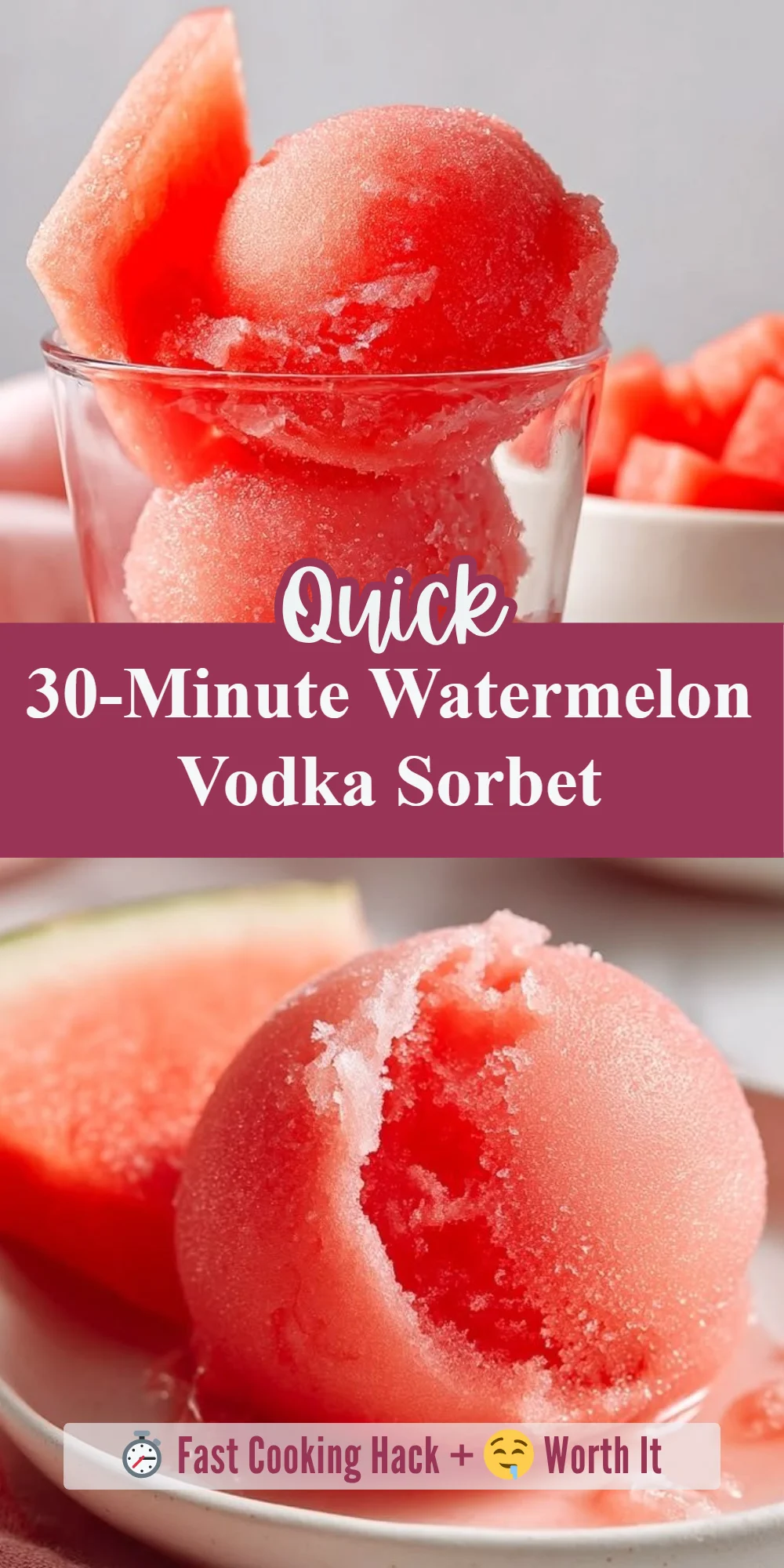 30-Minute Watermelon Vodka Sorbet