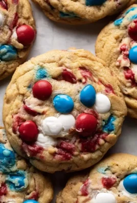 Delicious 4th of July Monster Cookies with colorful sprinkles and chocolate chips