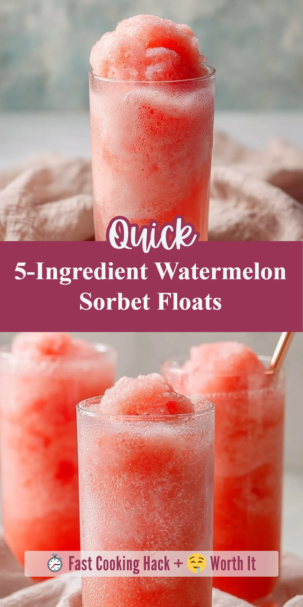 5-Ingredient Watermelon Sorbet Floats