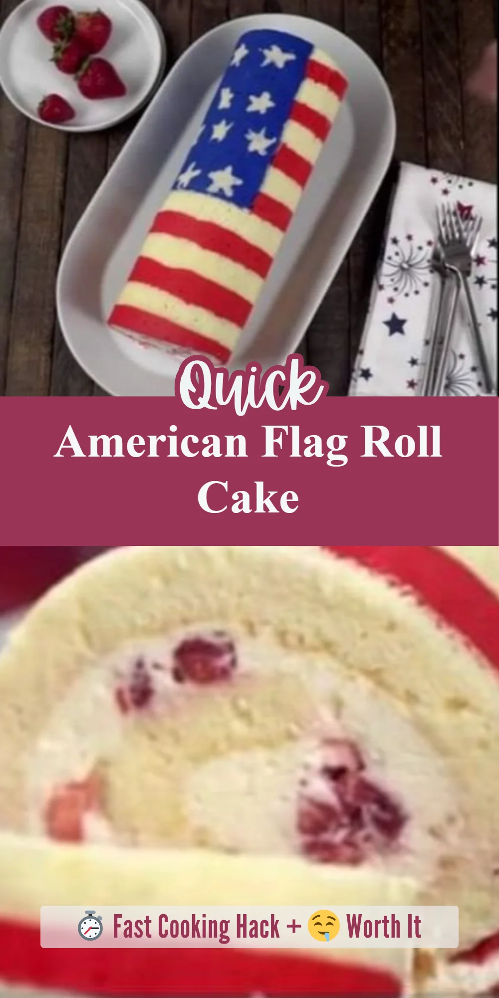 American Flag Roll Cake