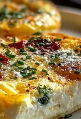 Baked cottage cheese eggs served on a plate with herbs and spices