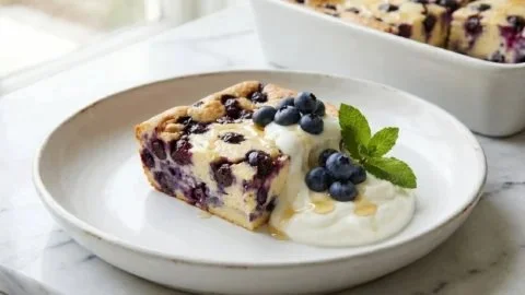 Blueberry Cottage Cheese Breakfast Bake