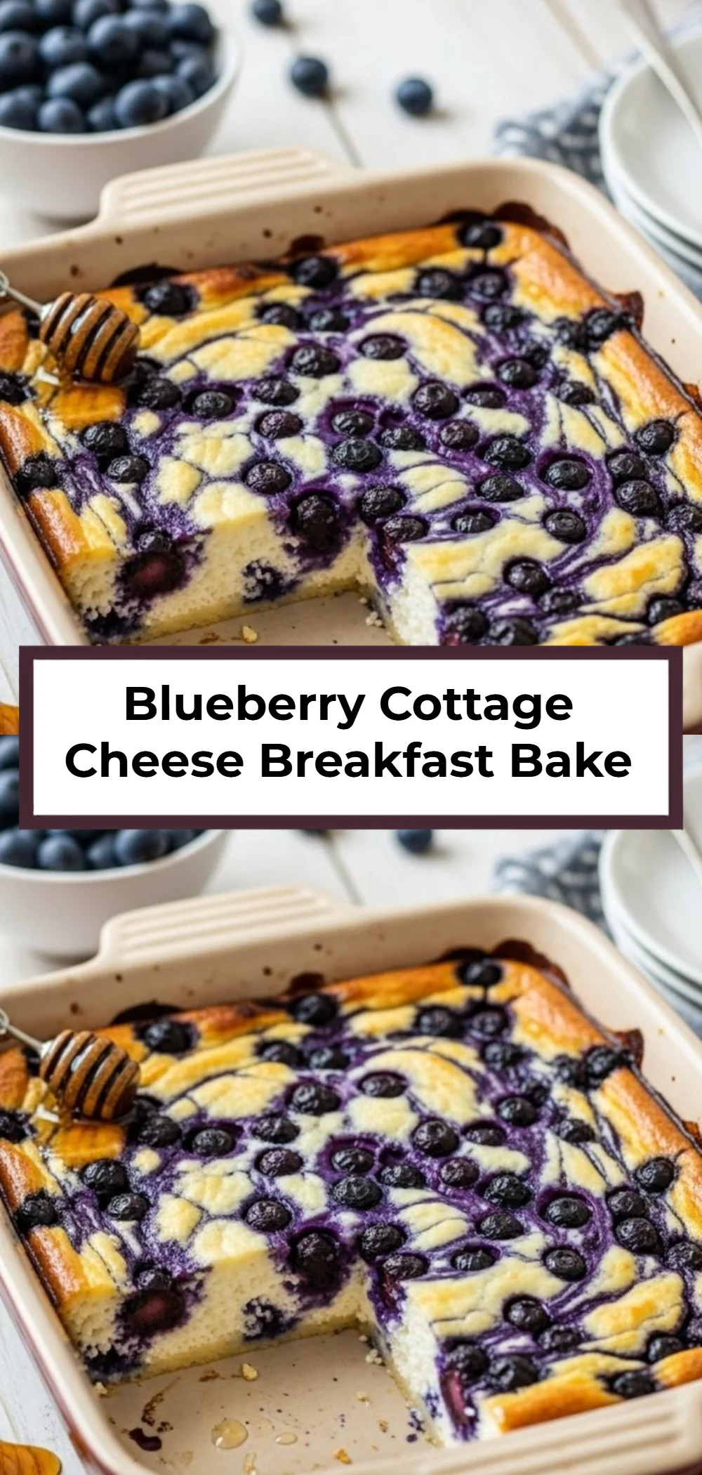Blueberry Cottage Cheese Breakfast Bake