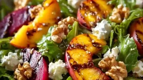 Crisp Grilled Peach Salad Boosts Immunity Perfect for Summer Gatherings
