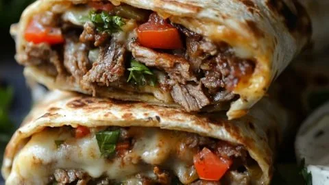 Crispy Philly Cheesesteak Grilled Wraps