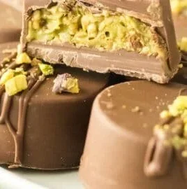 Delicious easy Dubai Chocolate Cups ready to be enjoyed
