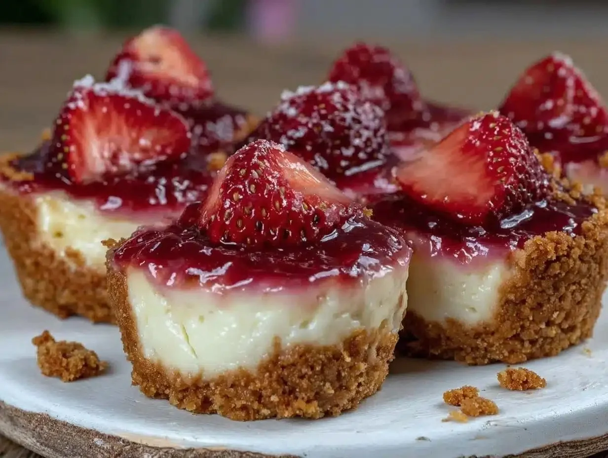 Easy Mini No-Bake Strawberry Cheesecake Bites