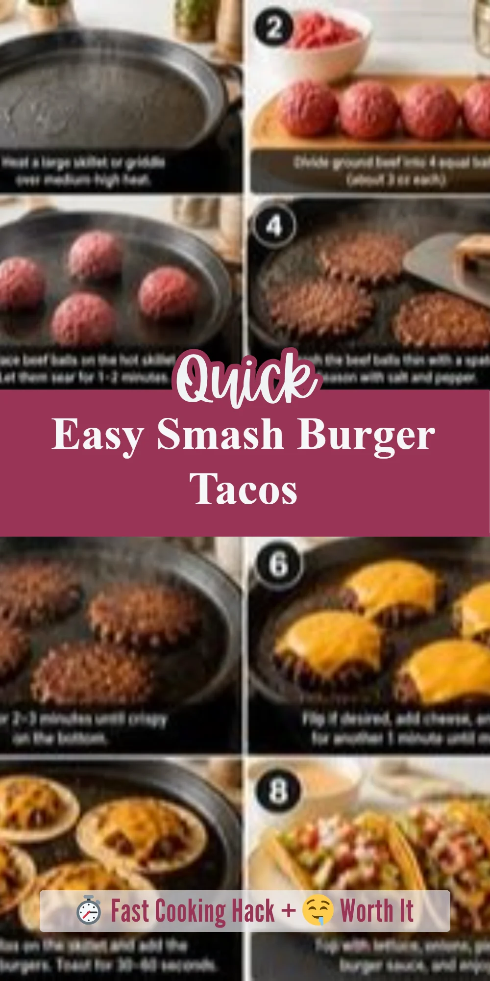 Easy Smash Burger Tacos